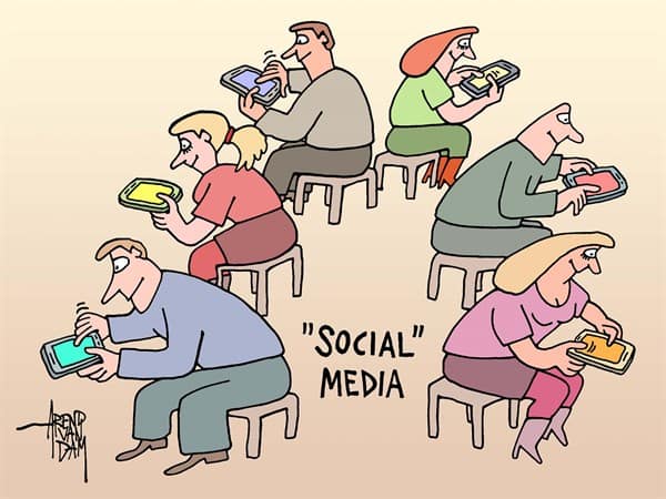 "Social" media cartoon